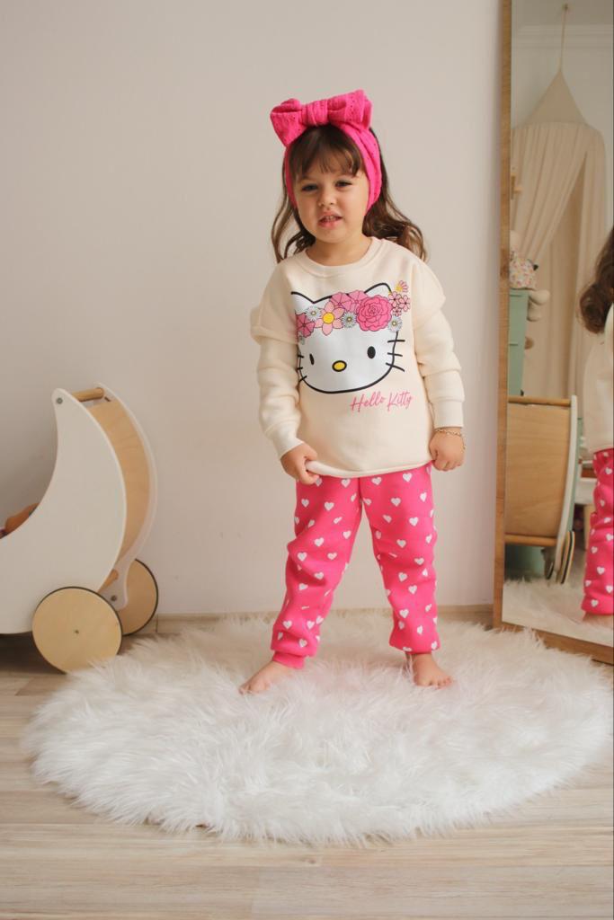 Winter Hello Kitty Children’s 2 Pcs Tracksuit Baby Girls Sets