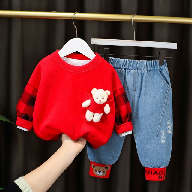 Kids Clothes Set Toddler Baby Boy Girl Casual Tops Child Jeans 2pcs Baby Boy Clothing Outfit
