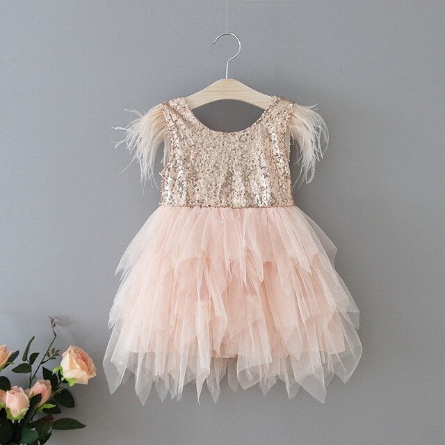 Girls Dress Tiered Fluffy Tulle Party Kids Princess Dresses for Girls Baby Clothes 2-10Y