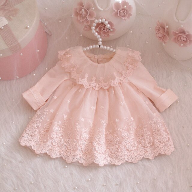 Baby Girl Dresses Princess Wedding Birthday Baptism Princess Lace Dress 0-24 Month