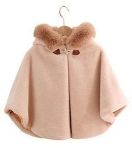 Baby Girl Cloak Faux Fur Winter Infant Toddler Child Princess Hooded Cape
