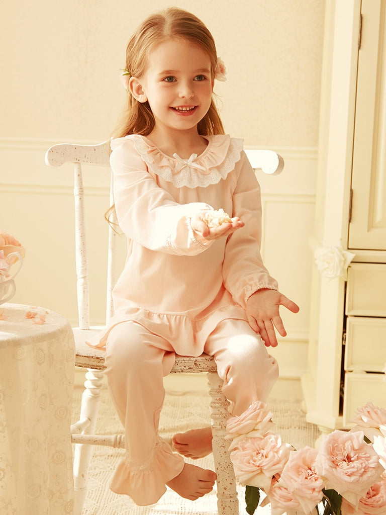 Kids Sleepwear Girl's Cotton Pink Pajama Sets Toddler Pyjamas Set Cute Children’s Clothing