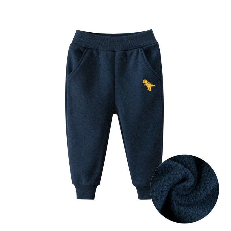 Pantalones gruesos de lana de dibujos animados para niños de 1 a 9 años, pantalones largos deportivos de invierno para niños y niñas 