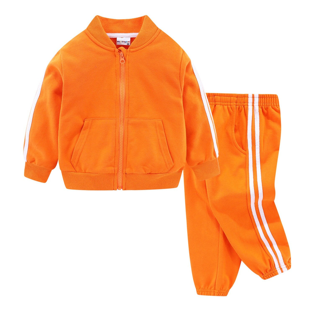 Boys Girls Pants Set Zipper Solid Color Cotton Jacket and Joggers Children Clothes Kids Sportwear Suit Tracksuit