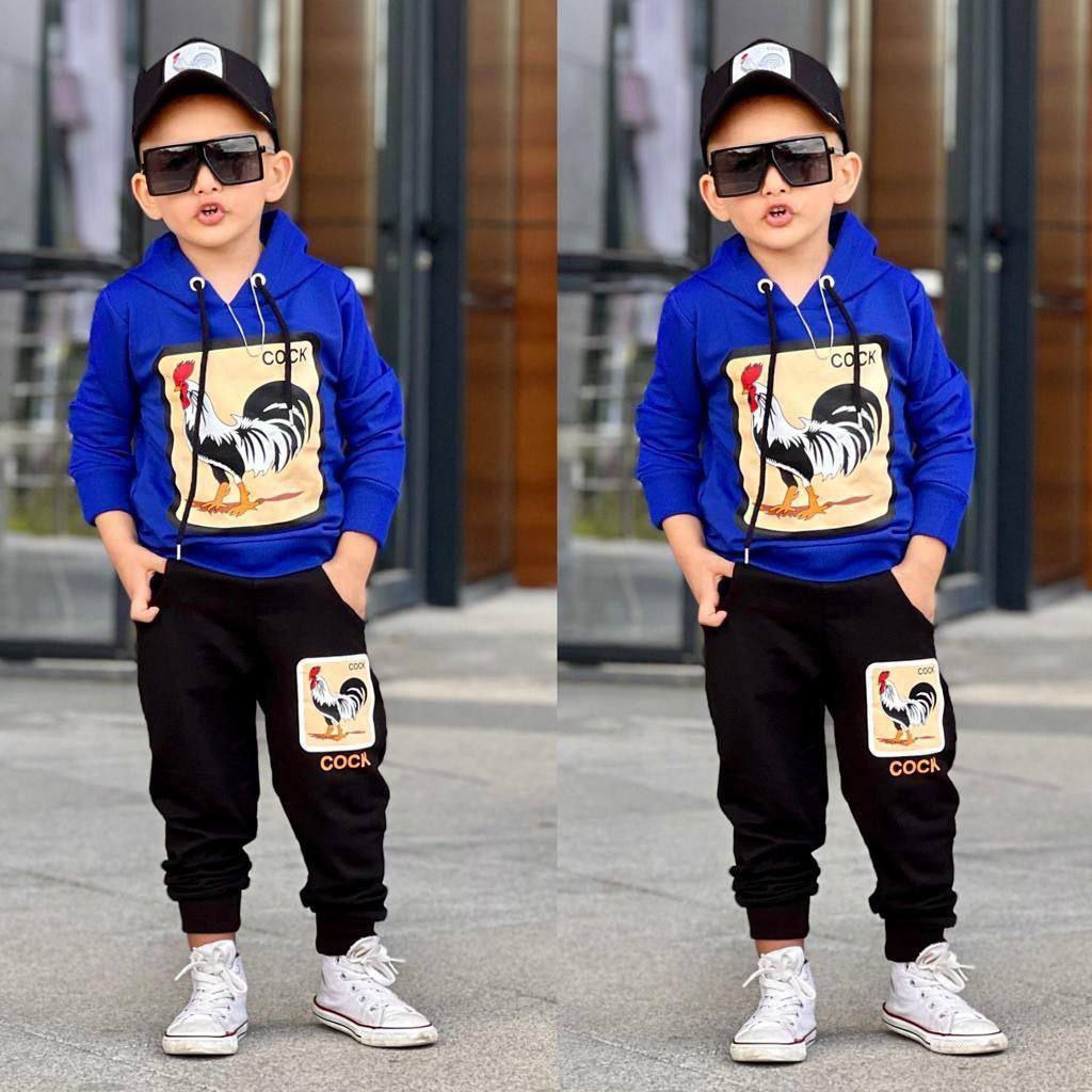 Boys Clothing Cock Tracksuit Sets 3 Pieces Hooded Suit Pants Hat