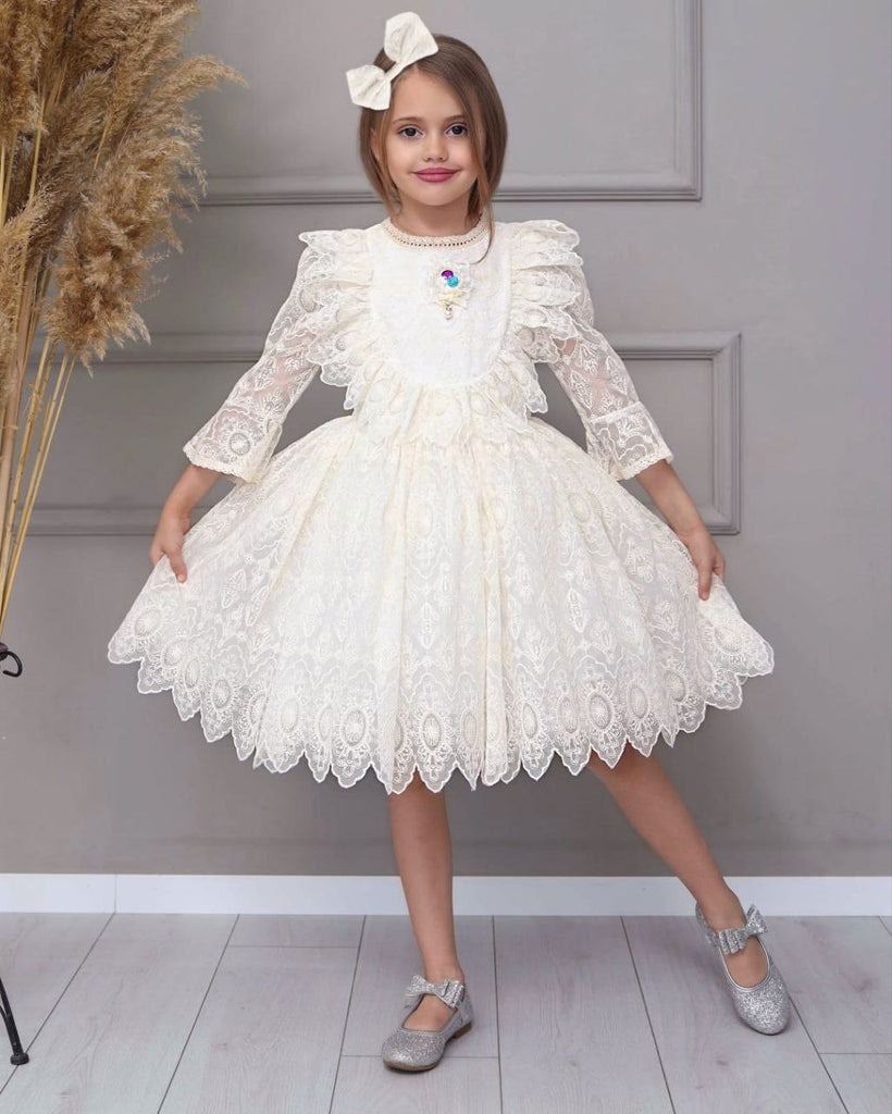 Girls New Style Lace Dress Kids Luxury Children Clothing