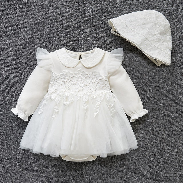 Princess Baby Girl Dress Spring Autumn Tassel Lace Flowers Dresses White Clothing