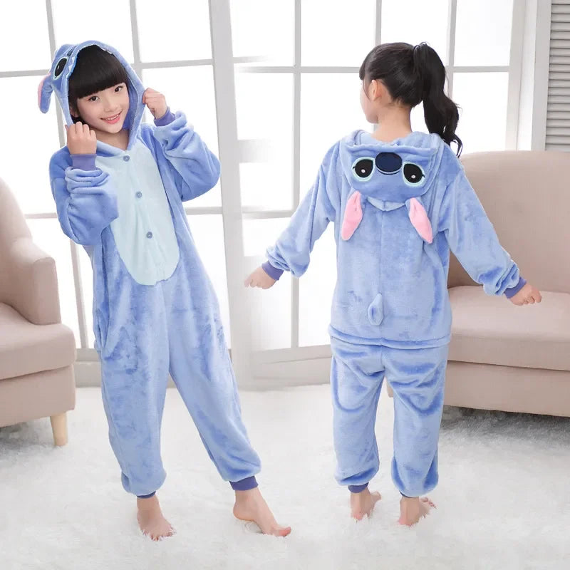 Pajamas Baby Boy Girl One-Piece Suit Cartoon Cothes Winter Soft Warm Plush Flannel