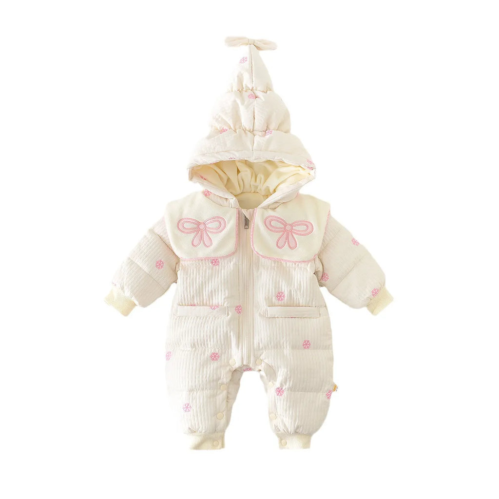 New Girls Baby Cute Snowflake Romper Hooded Clothes