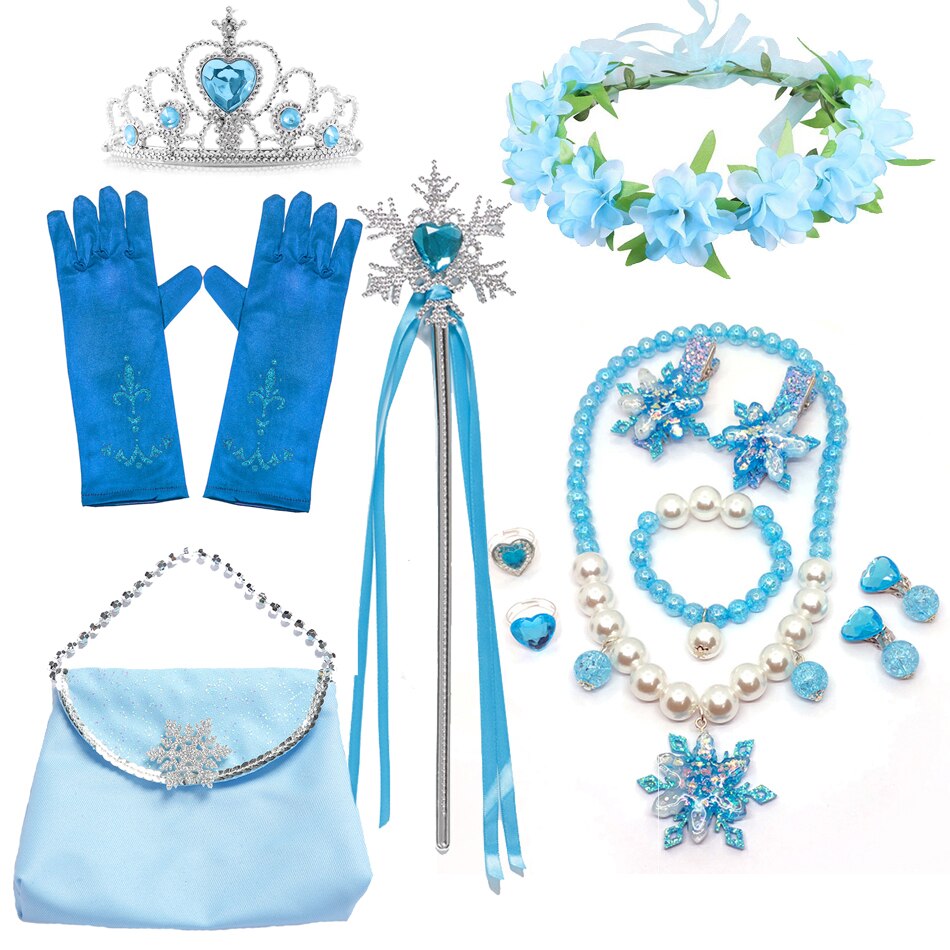 2023 Otoño Invierno Elsa vestido para niña Frozen lentejuelas copo de nieve vestido fiesta de Halloween que fluye volante manga princesa Cosplay disfraz 