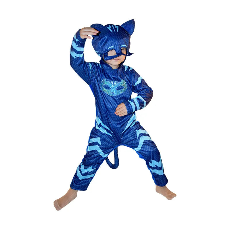 Cosplay Pj Masks Gekko Owlette Catboy Costume with Mask Birthday Party Kids Gift