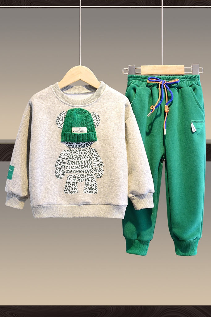 Baby Boys And Girls Clothing Set Spring Autumn Children Hooded Outerwear Tops Pants 2PCS Outfits Kids Suit
