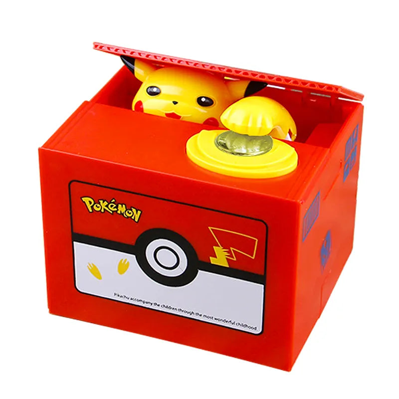 Pokemon Piggy Bank Cartoon Pikachu Electronic Plastic Money Box Steal Coin